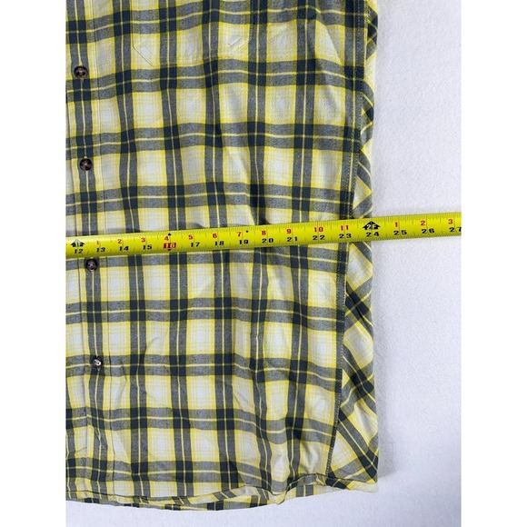 Oakley Shirt Men XL Yellow Plaid Button Up Long Sleeve Pockets Outdoor Soft - Picture 10 of 15